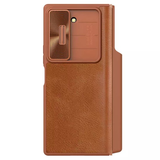 Husa pentru Samsung Galaxy Z Fold6 - Nillkin Qin Pro Leather Case - Brown