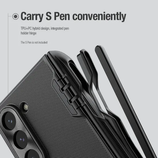 Husa pentru Samsung Galaxy Z Fold6 - Nillkin Super Frosted Shield Magnetic Pen - Black Husa pentru Samsung Galaxy Z Fold6 - Nillkin Super Frosted Shield Magnetic Pen - Black