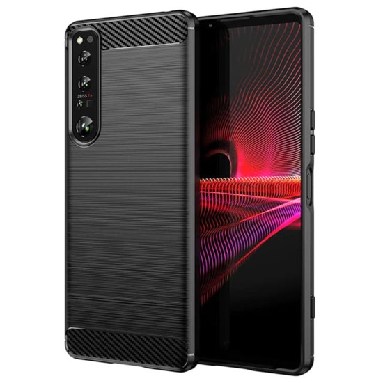 Husa pentru Sony Xperia 1 IV - Techsuit Carbon Silicone - Black