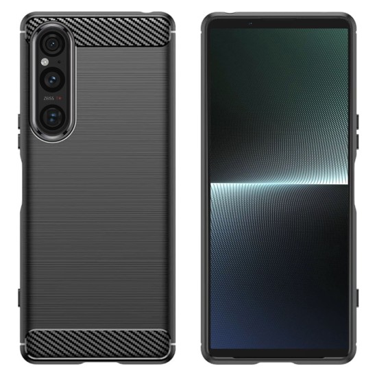 Husa pentru Sony Xperia 1 V - Techsuit Carbon Silicone - Black