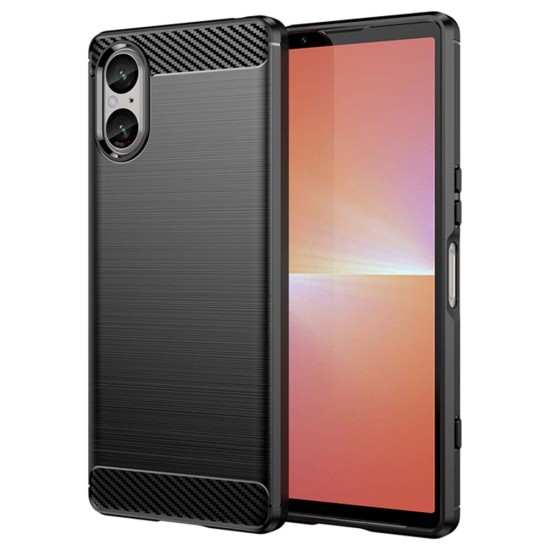 Husa pentru Sony Xperia 5 V - Techsuit Carbon Silicone - Black