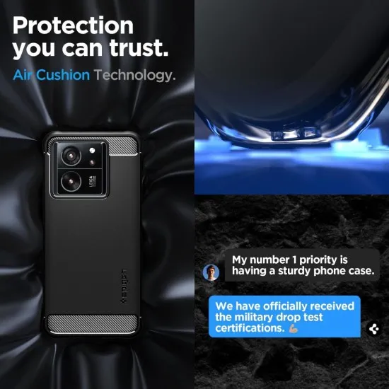 Husa pentru Xiaomi 13T / 13T Pro - Spigen Rugged Armor - Black Husa pentru Xiaomi 13T / 13T Pro - Spigen Rugged Armor - Black