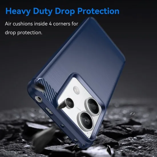 Husa pentru Xiaomi 13T / 13T Pro - Techsuit Carbon Silicone - Blue Husa pentru Xiaomi 13T / 13T Pro - Techsuit Carbon Silicone - Blue