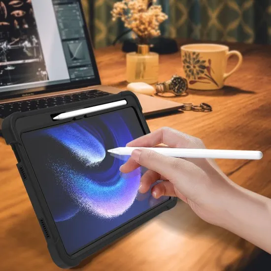 Husa pentru Xiaomi Pad 6 / Pad 6 Pro + Folie - Techsuit Rugged TabShell - Black Husa pentru Xiaomi Pad 6 / Pad 6 Pro + Folie - Techsuit Rugged TabShell - Black