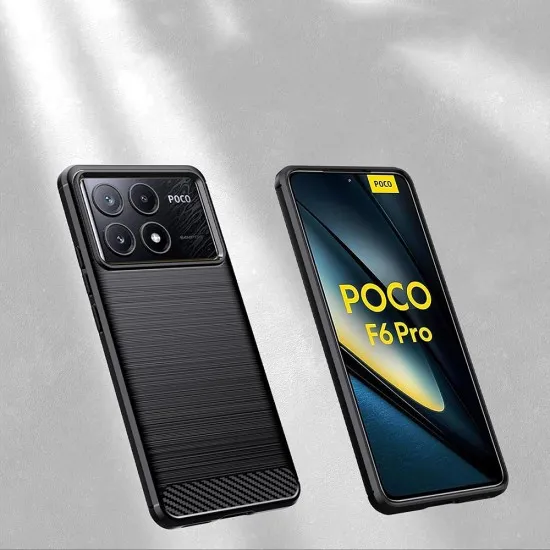 Husa pentru Xiaomi Poco F6 Pro - Techsuit Carbon Silicone - Blue Husa pentru Xiaomi Poco F6 Pro - Techsuit Carbon Silicone - Blue