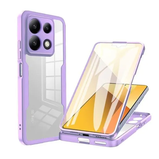 Husa pentru Xiaomi Poco X6 Pro + Folie - Techsuit ColorVerse 360 Series - Purple Husa pentru Xiaomi Poco X6 Pro + Folie - Techsuit ColorVerse 360 Series - Purple