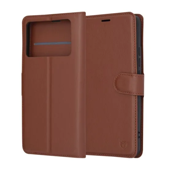 Husa pentru Xiaomi Poco X6 Pro - Techsuit Leather Folio - Brown Husa pentru Xiaomi Poco X6 Pro - Techsuit Leather Folio - Brown