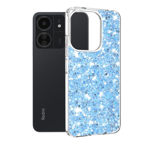 Husa pentru Xiaomi Redmi 13C 4G / 13C 5G / Poco M6 / C65 - Techsuit Sparkly Glitter - Blue