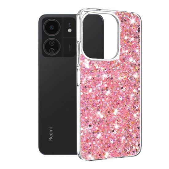 Husa pentru Xiaomi Redmi 13C 4G / 13C 5G / Poco M6 / C65 - Techsuit Sparkly Glitter - Pink