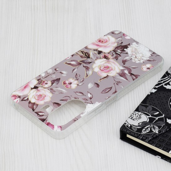 Husa pentru Xiaomi Redmi 13C 4G / Poco C65 - Techsuit Marble Series - Bloom of Ruth Gray