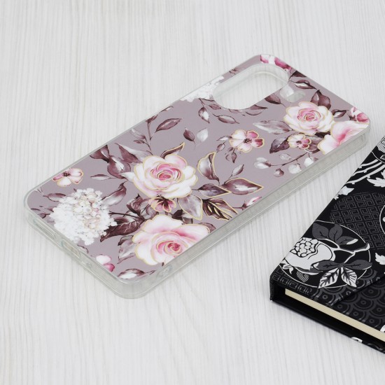 Husa pentru Xiaomi Redmi 13C 4G / Poco C65 - Techsuit Marble Series - Bloom of Ruth Gray