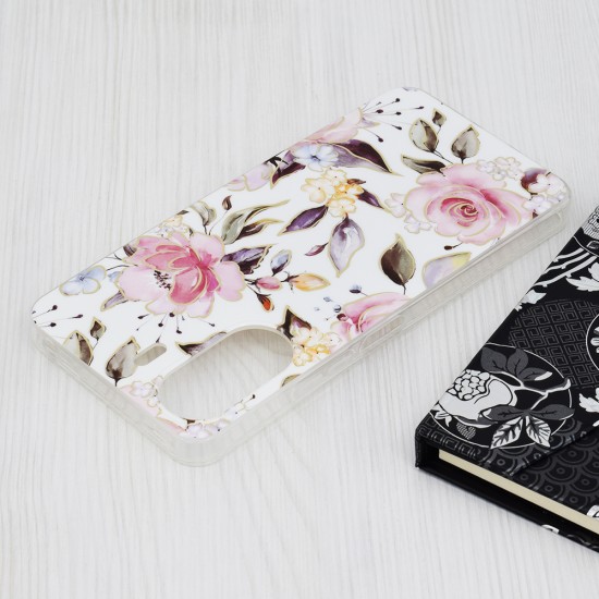 Husa pentru Xiaomi Redmi 13C 4G / Poco C65 - Techsuit Marble Series - Chloe White