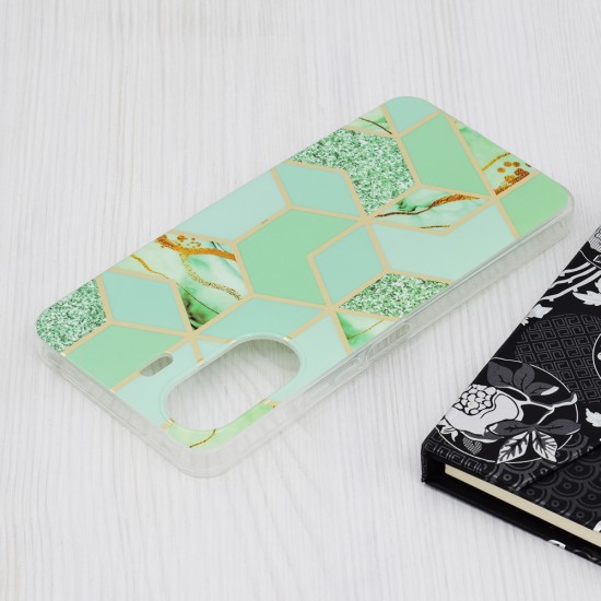 Husa pentru Xiaomi Redmi 13C 4G / Poco C65 - Techsuit Marble Series - Green Hex