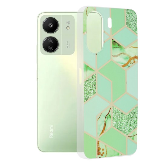 Husa pentru Xiaomi Redmi 13C 4G / Poco C65 - Techsuit Marble Series - Green Hex