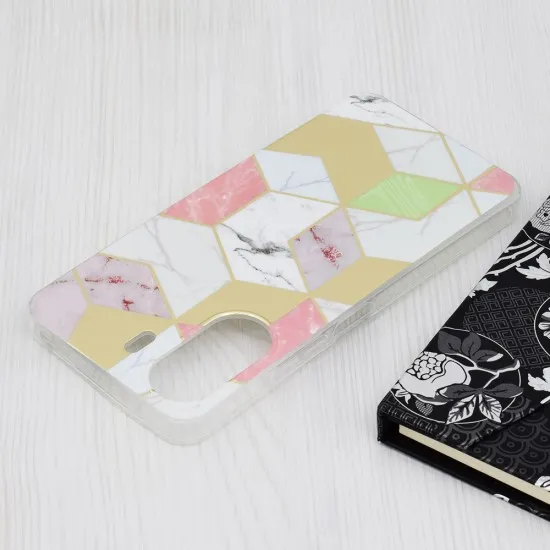 Husa pentru Xiaomi Redmi 13C 4G / Poco C65 - Techsuit Marble Series - Purple Hex Husa pentru Xiaomi Redmi 13C 4G / Poco C65 - Techsuit Marble Series - Purple Hex