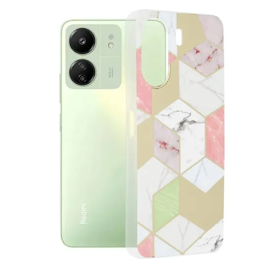 Husa pentru Xiaomi Redmi 13C 4G / Poco C65 - Techsuit Marble Series - Purple Hex Husa pentru Xiaomi Redmi 13C 4G / Poco C65 - Techsuit Marble Series - Purple Hex
