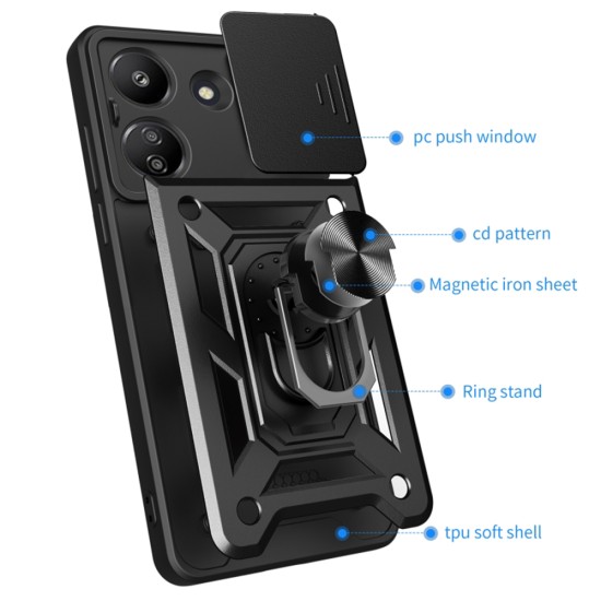 Husa pentru Xiaomi Redmi 13C 5G / Poco M6 - Techsuit CamShield Series - Black