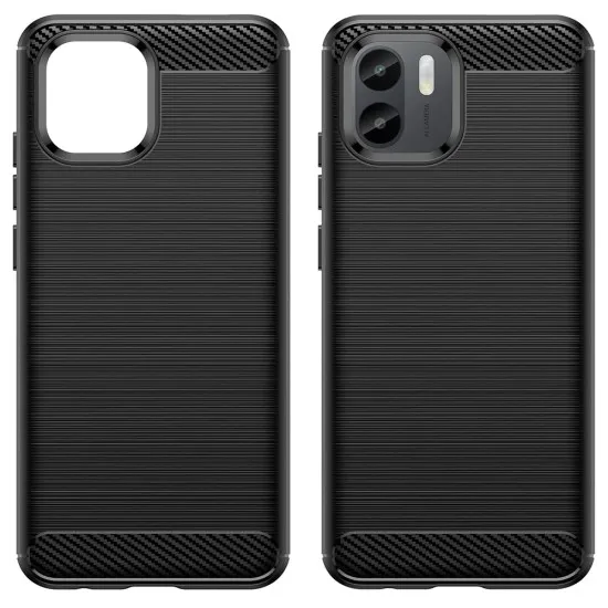 Husa pentru Xiaomi Redmi A1+ / A2+ - Techsuit Carbon Silicone - Black Husa pentru Xiaomi Redmi A1+ / A2+ - Techsuit Carbon Silicone - Black