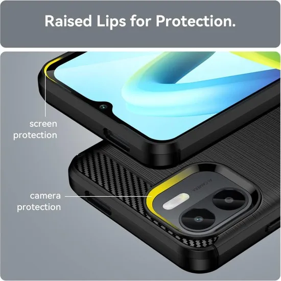 Husa pentru Xiaomi Redmi A1+ / A2+ - Techsuit Carbon Silicone - Black Husa pentru Xiaomi Redmi A1+ / A2+ - Techsuit Carbon Silicone - Black