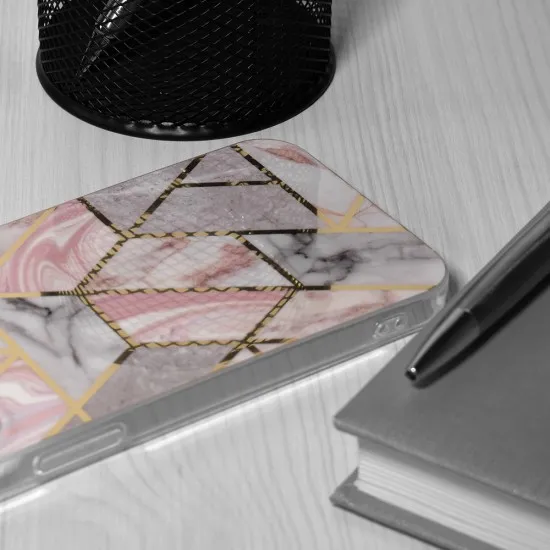 Husa pentru Xiaomi Redmi A3 - Techsuit Marble Series - Pink Hex Husa pentru Xiaomi Redmi A3 - Techsuit Marble Series - Pink Hex