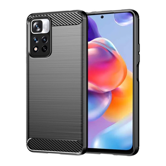 Husa pentru Xiaomi Redmi Note 11 Pro+ 5G - Techsuit Carbon Silicone - Black