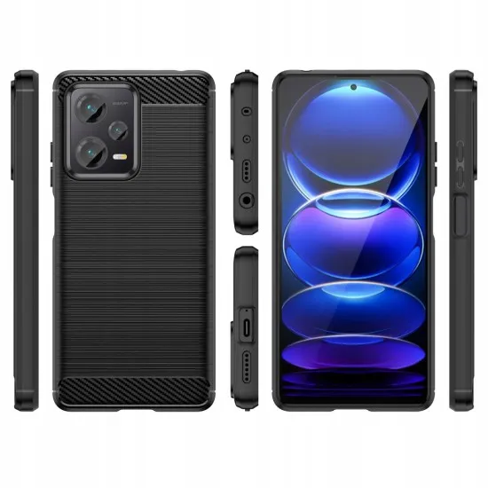 Husa pentru Xiaomi Redmi Note 12 5G / Poco X5 - Techsuit Carbon Silicone - Black Husa pentru Xiaomi Redmi Note 12 5G / Poco X5 - Techsuit Carbon Silicone - Black