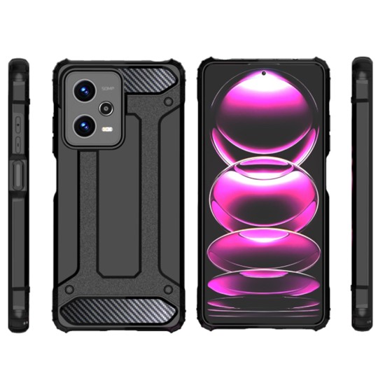 Husa pentru Xiaomi Redmi Note 12 Pro 5G / Poco X5 Pro - Techsuit Hybrid Armor - Black