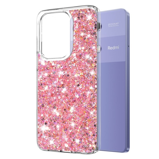 Husa pentru Xiaomi Redmi Note 13 Pro 4G / Poco M6 Pro 4G - Techsuit Sparkly Glitter - Pink