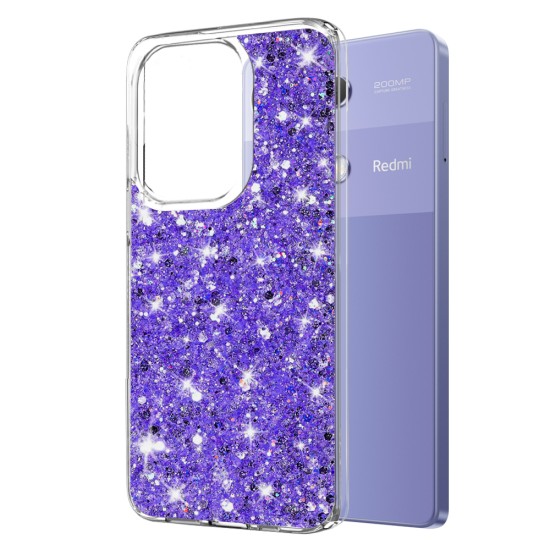 Husa pentru Xiaomi Redmi Note 13 Pro 4G / Poco M6 Pro 4G - Techsuit Sparkly Glitter - Purple