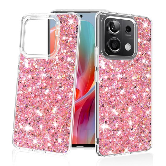 Husa pentru Xiaomi Redmi Note 13 Pro 5G / Poco X6 - Techsuit Sparkly Glitter - Pink