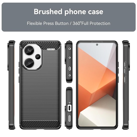 Husa pentru Xiaomi Redmi Note 13 Pro+ 5G - Techsuit Carbon Silicone - Black Husa pentru Xiaomi Redmi Note 13 Pro+ 5G - Techsuit Carbon Silicone - Black