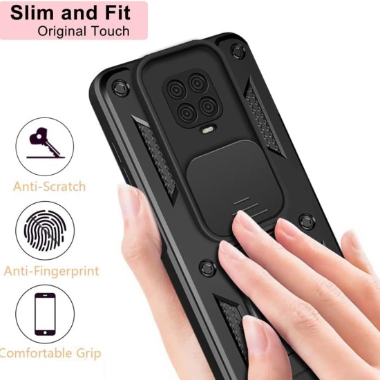 Husa pentru Xiaomi Redmi Note 9S / Note 9 Pro / Note 9 Pro Max - Techsuit CamShield Series - Black