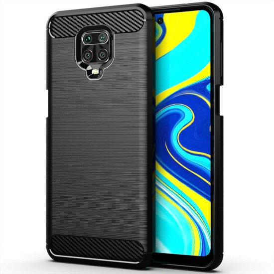 Husa pentru Xiaomi Redmi Note 9S / Redmi Note 9 Pro / Note 9 Pro Max - Techsuit Carbon Silicone - Black