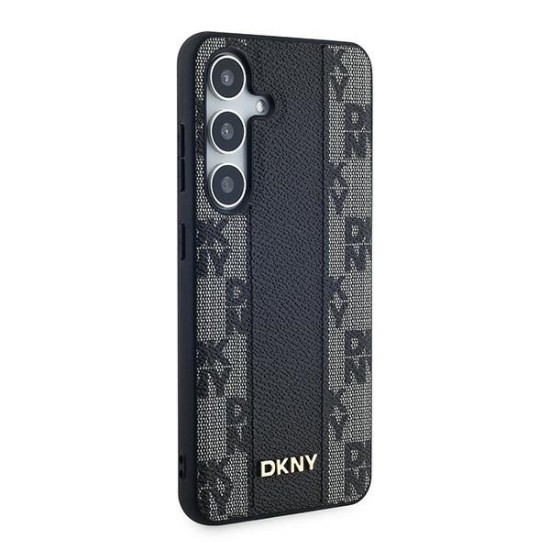 Husa Samsung Galaxy S24 - DKNY Leather Checkered Mono Pattern MagSafe (DKHMS24SPCPVSLK) - Black