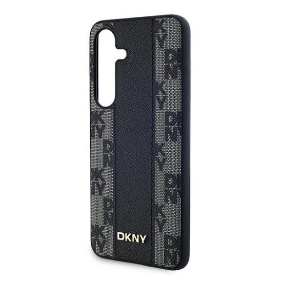 Husa Samsung Galaxy S24 - DKNY Leather Checkered Mono Pattern MagSafe (DKHMS24SPCPVSLK) - Black