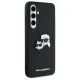 Husa Samsung Galaxy S24 FE - Karl Lagerfeld Hardcase Leather (KLHCS24FEPGKLKCPK) - Monogram Karl&Chaoupette Head Pin