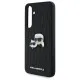 Husa Samsung Galaxy S24 FE - Karl Lagerfeld Hardcase Leather (KLHCS24FEPGKLKCPK) - Monogram Karl&Chaoupette Head Pin