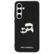 Husa Samsung Galaxy S24 FE - Karl Lagerfeld Hardcase Leather (KLHCS24FEPGKLKCPK) - Monogram Karl&Chaoupette Head Pin