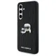 Husa Samsung Galaxy S24 FE - Karl Lagerfeld Hardcase Leather (KLHCS24FEPGKLKCPK) - Monogram Karl&Chaoupette Head Pin