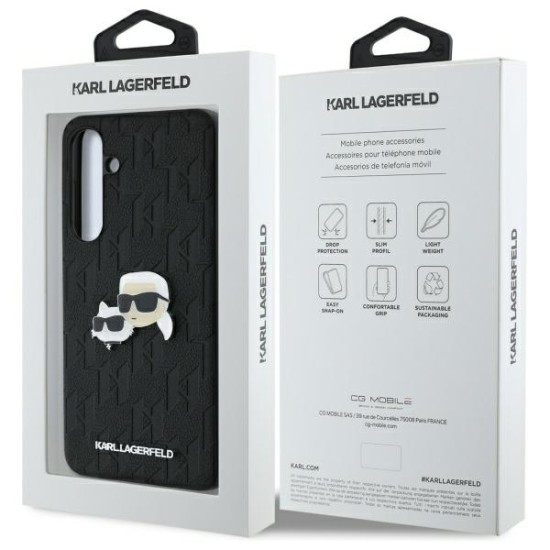 Husa Samsung Galaxy S24 FE - Karl Lagerfeld Hardcase Leather (KLHCS24FEPGKLKCPK) - Monogram Karl&Chaoupette Head Pin Husa Samsung Galaxy S24 FE - Karl Lagerfeld Hardcase Leather (KLHCS24FEPGKLKCPK) - Monogram Karl&Chaoupette Head Pin