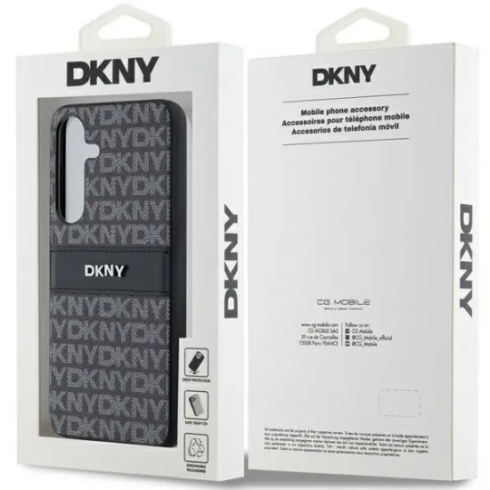 Husa Samsung Galaxy S24 Plus - DKNY Leather Mono Stripe & Metal Logo (DKHCS24MPRTHSLK) - Black Husa Samsung Galaxy S24 Plus - DKNY Leather Mono Stripe & Metal Logo (DKHCS24MPRTHSLK) - Black