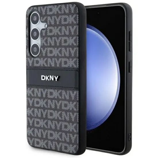 Husa Samsung Galaxy S24 Plus - DKNY Leather Mono Stripe & Metal Logo (DKHCS24MPRTHSLK) - Black Husa Samsung Galaxy S24 Plus - DKNY Leather Mono Stripe & Metal Logo (DKHCS24MPRTHSLK) - Black