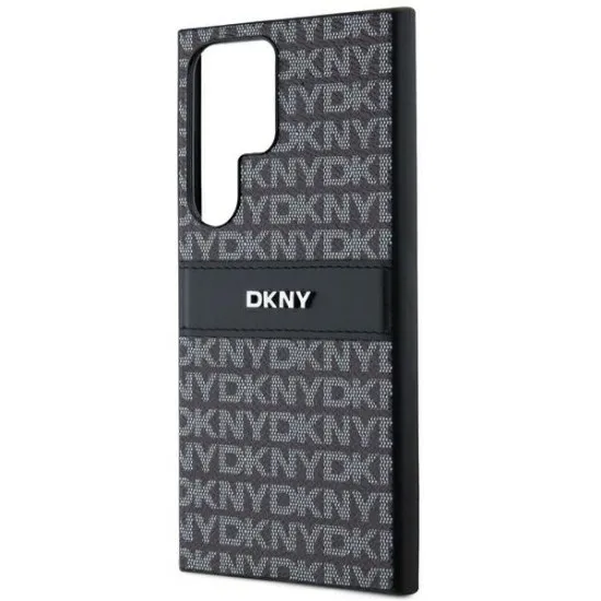 Husa Samsung Galaxy S24 Ultra - DKNY Leather Mono Stripe & Metal Logo (DKHCS24LPRTHSLK) - Black