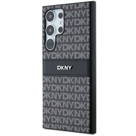 Husa Samsung Galaxy S24 Ultra - DKNY Leather Mono Stripe & Metal Logo (DKHCS24LPRTHSLK) - Black