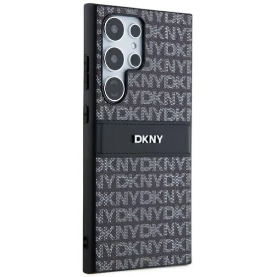 Husa Samsung Galaxy S24 Ultra - DKNY Leather Mono Stripe & Metal Logo (DKHCS24LPRTHSLK) - Black