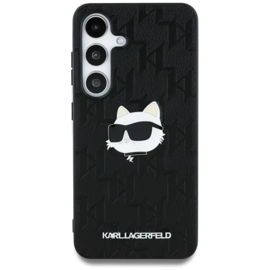Husa Samsung Galaxy S25 - Karl Lagerfeld Hardcase Monogram Leather (KLHCS25SPGKLCHPK) - Choupette Head Pin Husa Samsung Galaxy S25 - Karl Lagerfeld Hardcase Monogram Leather (KLHCS25SPGKLCHPK) - Choupette Head Pin
