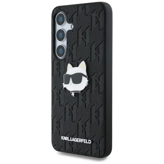 Husa Samsung Galaxy S25 - Karl Lagerfeld Hardcase Monogram Leather (KLHCS25SPGKLCHPK) - Choupette Head Pin Husa Samsung Galaxy S25 - Karl Lagerfeld Hardcase Monogram Leather (KLHCS25SPGKLCHPK) - Choupette Head Pin