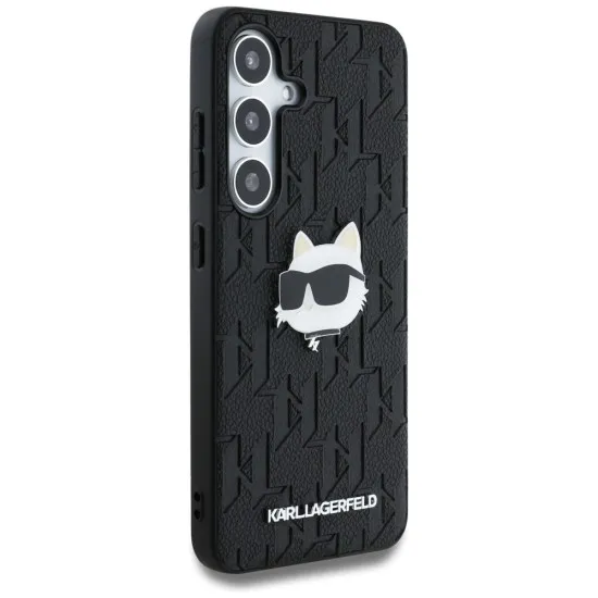 Husa Samsung Galaxy S25 - Karl Lagerfeld Hardcase Monogram Leather (KLHCS25SPGKLCHPK) - Choupette Head Pin Husa Samsung Galaxy S25 - Karl Lagerfeld Hardcase Monogram Leather (KLHCS25SPGKLCHPK) - Choupette Head Pin