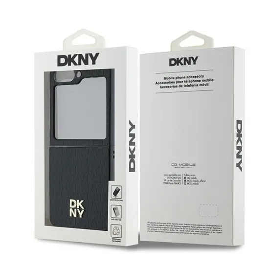 Husa Samsung Galaxy Z Flip6 - DKNY Leather Repeat Pattern Stack Logo (DKHCZF6PSHRPSK) - Black Husa Samsung Galaxy Z Flip6 - DKNY Leather Repeat Pattern Stack Logo (DKHCZF6PSHRPSK) - Black