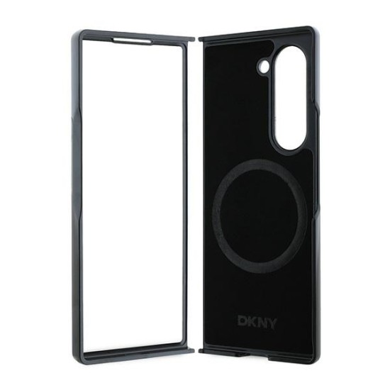 Husa Samsung Galaxy Z Fold6 - DKNY Leather Repeat Pattern Stack Logo (DKHMZFD6PSHRPSK) - Black